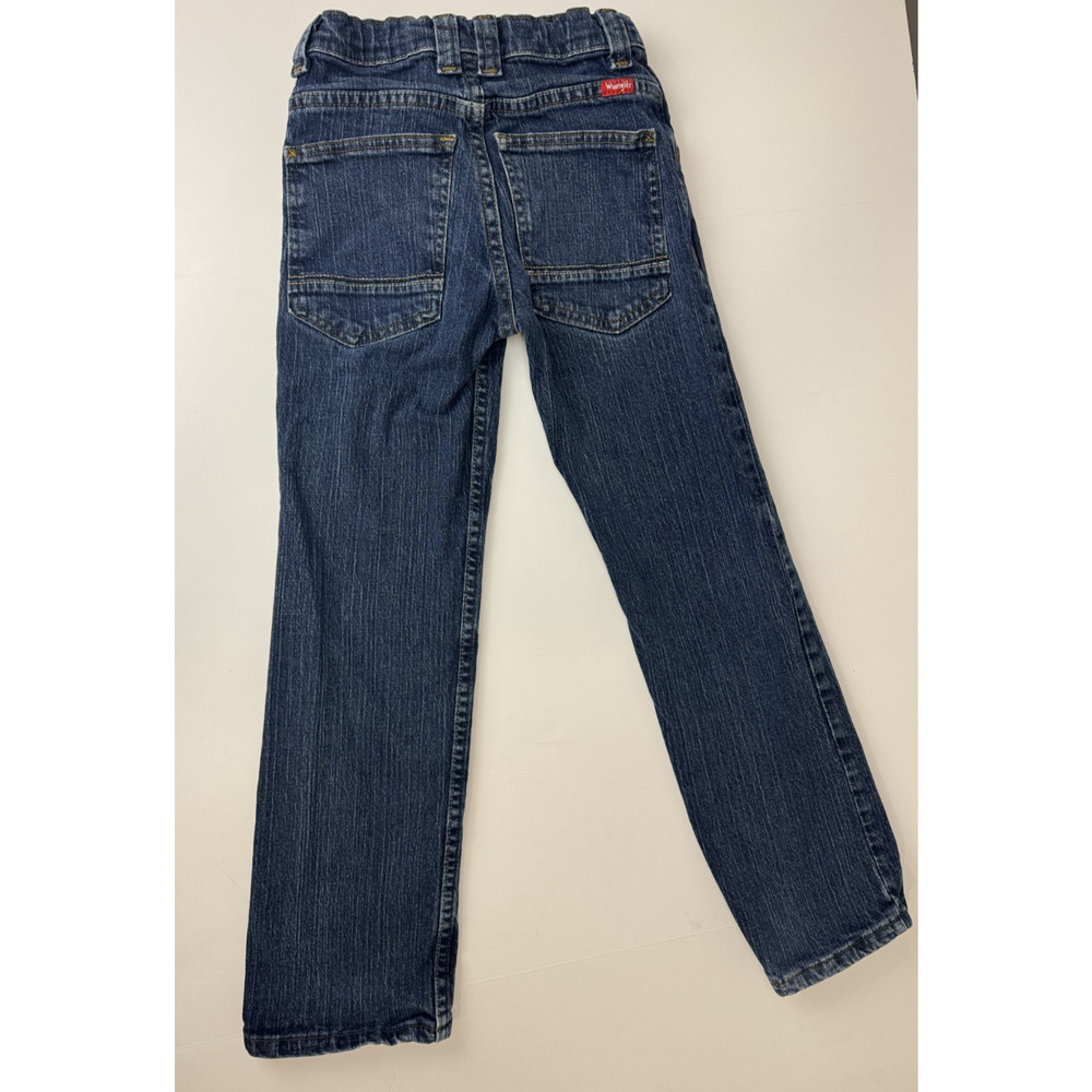 Boys Wrangler Jeans Straight 5SCBWM2 Blue Thick Denim Adjustable Waist 10 Slim